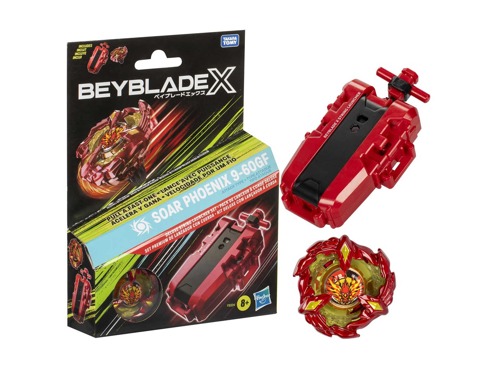 X Generation 8x Attack & Defense Metal Tops + 2 Launchers – X