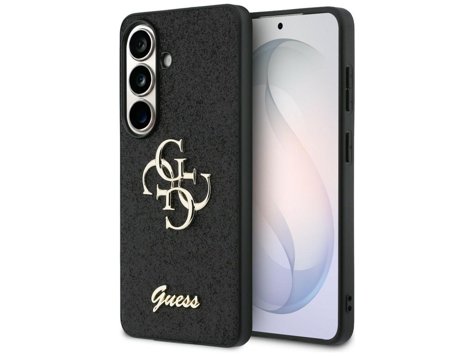 Tfixed GUESS Fixed Glitter Big 4G Metal Logo case for Samsung Galaxy S26 - black