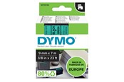 Papir, Fotopapir & Etiketter - DYMO D1 tape, 9mm x 7m rull, sort på grønn - 409190