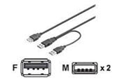 USB - Deltaco USB-strømkabel Y-kabel 2xType - USB2-16