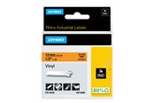 Papir, Fotopapir & Etiketter - DYMO Rhino industri vinyl tape,12 mm x 5.5 m rull, sort på oransje - 18435