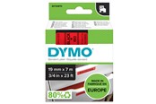 Papir, Fotopapir & Etiketter - DYMO D1 tape, 19mm x 7m rull, sort på rød - 45807