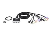 KVM-switch - ATEN CS692 2-Port USB HDMI/Audio Cable KVM Switch with Remote Port Selector - CS692
