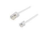 Nettverkskabel - Deltaco 8P4C(RJ45) til 6P4C(RJ11) 1.0 m - Hvit - 1m - DEL-1701
