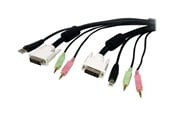 KVM-kabel - StarTech.com 4-in-1 USB DVI KVM Cable with Audio and Microphone - keyboard / video / mouse / audio extension cable - USBDVI4N1A6