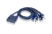 KVM-switch - ATEN Petite CS64US - omkopplare för tangentbord/video/mus/ljud/USB - 4 portar - CS64US-AT
