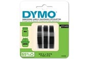 Papir, Fotopapir & Etiketter - DYMO pregetape selvklebende, 9mm x 3m ruller, hvit på sort, 3-pakk - S0847730