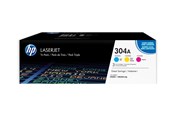 Printertilbehør blekk/toner - HP 304A / CF372AM 3-Pack Yellow Cyan Magenta Toner - Laser toner Cyan - CF372AM