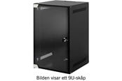 Rackskap - TOTEN 10" veggskap, 12U, 280x310, glassdør, sort - 10-3312