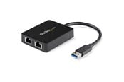 Nettverksadapter - StarTech.com USB32000SPT USB 3.0 to Dual Port Gigabit Ethernet Adapter w/ USB Port 10/100/1000 Mbps USB Gigabit LAN Network NIC Adapter - USB32000SPT