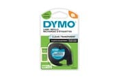Papir, Fotopapir & Etiketter - DYMO Letratag plasttape, sort på klar, 12mm x 4m rull - S0721530