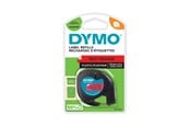 Papir, Fotopapir & Etiketter - DYMO Letratag plasttape, sort på rød, 12mm x 4m rull - S0721630