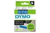 Papir, Fotopapir & Etiketter - DYMO D1 tape, 12mm x 7m rull, sort på blå - S0720560