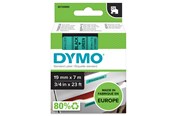 Papir, Fotopapir & Etiketter - DYMO D1 tape, 19mm x 7m rull, sort på grønn - S0720890