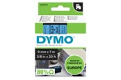 Papir, Fotopapir & Etiketter - DYMO D1 tape, 9mm x 7m rull, sort på blå - S0720710