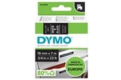 Papir, Fotopapir & Etiketter - DYMO D1 tape, 19mm x 7m rulle, hvid på sort - S0720910