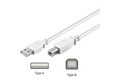 USB - Pro USB-A <-> USB-B 2.0 - 1m - Hvit - 4040849961861