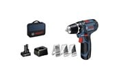 Skru/Bormaskin - Bosch Professional GSR 12V-15 i veske + tilbehør i 39 deler - 0615990G6L