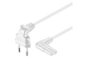 Strømkabel (ekstern) - Pro Strømkabel C7 (2 pins) - Hvit - 1m - 90° - 4040849973475