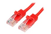 Nettverkskabel - StarTech.com Snagless Cat 5e UTP Patch Cable - Rød - 3m - 45PAT3MRD