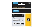 Papir, Fotopapir & Etiketter - DYMO Rhino industri vinyl tape, 24 mm x 5.5 m rull, hvit på sort - 1805432
