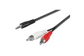 Lydkabel - Pro MiniJack - 2xRCA - Black - 5m - 4040849501951