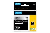Papir, Fotopapir & Etiketter - DYMO Dymo Rhino permanent polyester 19mm x 5.5m - sort på metallic - 18487