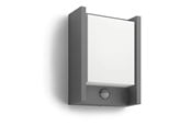 Lamper - Philips Arbour utendørs vegglampe med sensor, LED 6W, antrasitt - 915005193901