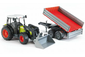 Leketøysbil - Bruder Claas Nectis 267F with Trailer - 02112