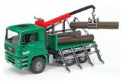 Leketøysbil - Bruder MAN TGA Timber truck with loading crane and 3 trunks - 02769