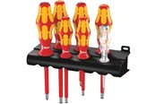 Verktøy - Wera 160 i/165 i/7 Rack Screwdriver set Kraftform Plus Series 100 single-pole phase tester and rack 7 pieces - 05006148001