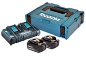 Batterier & Ladere - Makita 18v battery pack li-ion 2x5.0ah quick charger and a makpac s - 197629-2
