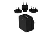 Nettbrett - Adaptere og ladere - StarTech.com 4-Port USB Wall Charger - International Travel - 34W/6.8A - USB4PACBK