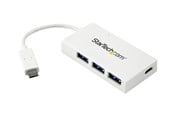 USB-hub - StarTech.com USB-C Hub 4-Port USB-hub - USB 3.0 - 4 porter - Hvit - HB30C3A1CFBW
