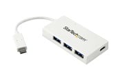 USB-hub - StarTech.com USB-C Hub 4-Port USB-hub - USB 3.0 - 4 porter - Hvit - HB30C3A1CFBW