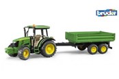 Leketøysbil - Bruder John Deere 5115M tractor with tipping trailer - 2108