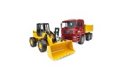 Leketøysbil - Bruder MAN TGA Construction truck with articulated road loader - 02752