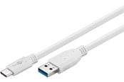 USB - Pro USB-A <-> USB-C - 0.5m - USB 3.0 - Hvit - PUSB3.2G1-AC-WHT-0.5M