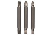 Bormaskin & Bits - Bosch 3-delers dobbeltbladsett for pozidriv-kryssporskruer og skruer med rett spor (PH, S) S0,6x4,5-PZ1; S0,8x5,5-PZ2; S1,2x6,5-PZ3; 60 mm - 2609255958