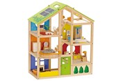 Treleker - Hape Wooden 4 seasons Dollhouse with furniture - 5682