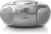 DAB, nettverks- og klokkeradio - Philips AZ127 - boombox - CD Cassette - FM - Stereo - Sølv - AZ127/12