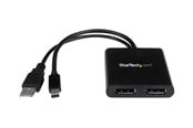 Videosplitter - StarTech.com Mini DisplayPort to DP Multi Monitor Splitter - 2-Port MST Hub - videosplitter - 2 porte - MSTMDP122DP