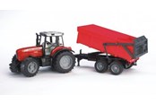 Leketøysbil - Bruder  Massey Ferguson 7480 tractor with tipping trailer - 02045