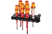 Verktøy - Wera 160 iS/7 Rack Screwdriver set Kraftform Plus Series 100 single-pole phase tester and rack. With reduced blade diameter 7 pieces - 5006480001