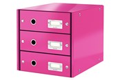 Arkivering & Oppbevaring - Leitz Skuffkabinett Click & Store  WOW 3 skuffer Rosa - 60480023