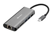 Dokkingstasjon - Sandberg USB-C Dock HDMI+LAN+SD+USB100W - 136-18