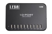 Mobil - Adaptere og ladere - LEBA Innovation NoteCharge 10 Ports USB-A Charger 120 W - NCHAR-U10-SC