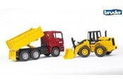 Leketøysbil - Bruder MAN TGA Construction truck and articulated road loader FR 130 - BR2752