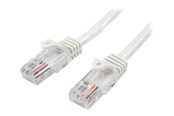 Nettverkskabel - StarTech.com 0.5m White Cat5e / Cat 5 Snagless Ethernet Patch Cable 0.5 m - patch cable - 50 cm - white - Hvit - 0.5m - 45PAT50CMWH