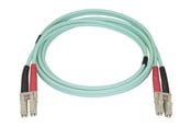 Nettverkskabel - StarTech.com Aqua OM4 Duplex Multimode Fiber Optic Cable - 100 Gb - 50/125 - LSZH - LC/LC - 1 m - network cable - 1 m - aqua - Blå - 1m - 450FBLCLC1
